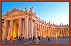 View the statues of saints that stand on top of St Peter's Basilica.